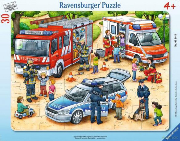 RAVENSBURGER Puzzle ramkowe 30 el. Ekscytujące prace 061440 [PUZZLE]
