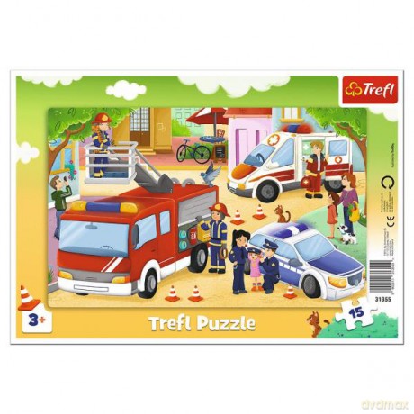 TREFL 15 el. ramkowe Pojazdy interwencyjne 31355 [PUZZLE]