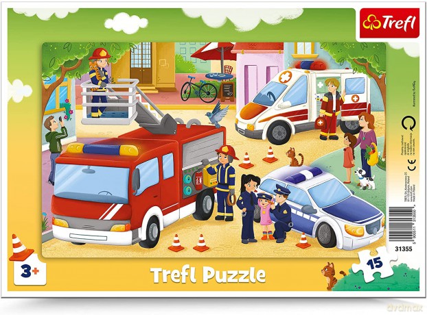 TREFL 15 el. ramkowe Pojazdy interwencyjne 31355 [PUZZLE]