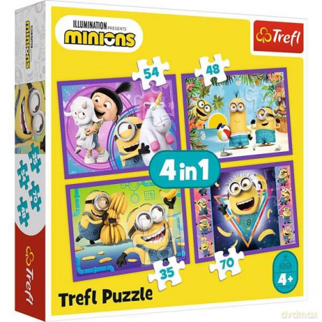 TREFL 4w1 W świecie Minionków 34345 [PUZZLE]