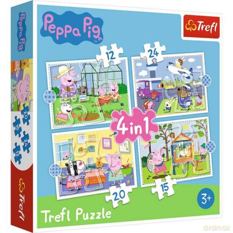 TREFL 4w1 Wspomnienia z wakacji Świnki Peppy 34359 [PUZZLE]