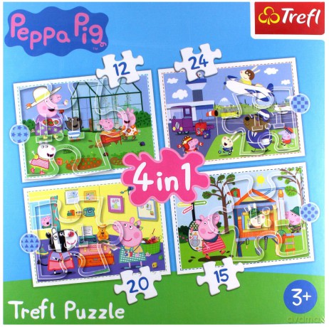 TREFL 4w1 Wspomnienia z wakacji Świnki Peppy 34359 [PUZZLE]