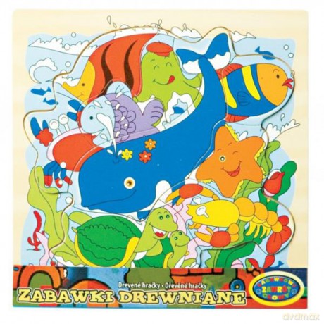 Układanka drew.zwięrzeta morskie 001905 [PUZZLE]