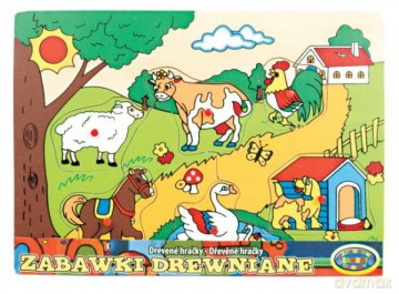 Układanka drewniana -zwierzęta farma. 00160 [PUZZLE]