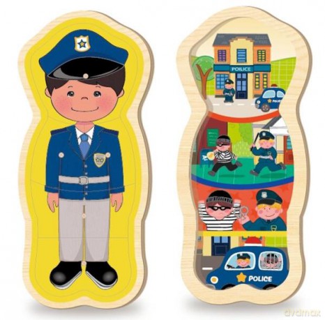 Układanka puzzle z pinezkami policjant [PUZZLE]