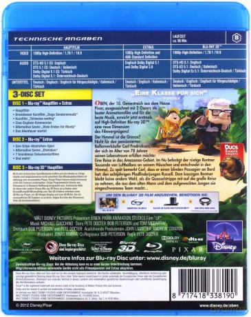 Up (Odlot) [Blu-Ray 3D]+[Blu-Ray]