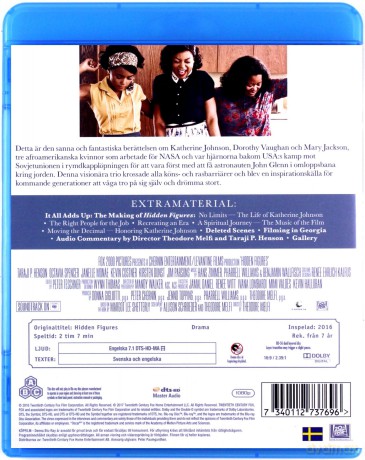 Hidden Figures (Ukryte działania) [Blu-Ray]