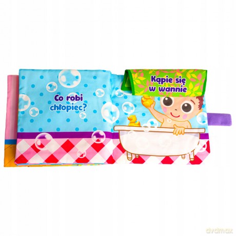 Jolly Baby Książeczka materiałowa Co Robi Chłopiec? 