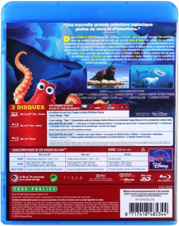 Finding Dory (Gdzie jest Dory?) (Disney) [Blu-Ray 3D]+[Blu-Ray]