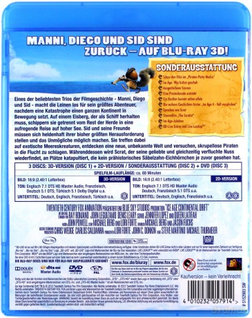 Ice Age: Continental Drift (Epoka Lodowcowa 4: Wędrówka kontynentów) [Blu-Ray 3D]+[Blu-Ray]