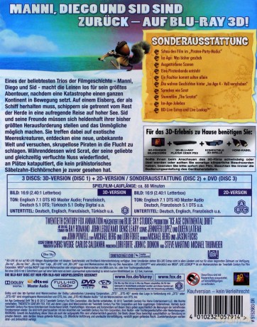 Ice Age: Continental Drift (Epoka Lodowcowa 4: Wędrówka kontynentów) [Blu-Ray 3D]+[Blu-Ray]