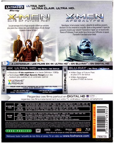 X-Men : Apocalypse / Days of Future Past [BOX] [2xBlu-Ray 4K]+[2xBlu-Ray]