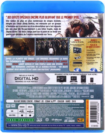 Dawn of the Planet of the Apes (Ewolucja planety małp) [Blu-Ray 3D]+[Blu-Ray]
