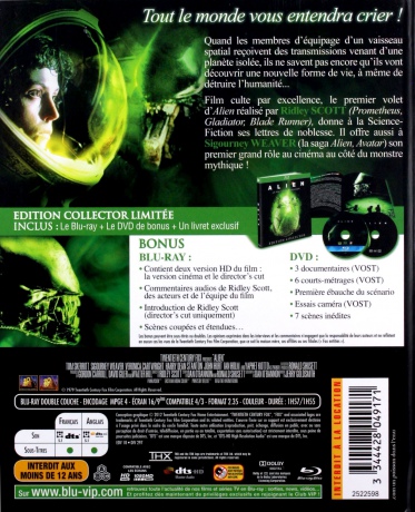 Alien (Obcy - 8. pasażer Nostromo) [Blu-Ray]+[DVD]
