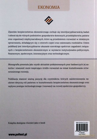 Bezpieczeństwo ekonomiczne. Polityka, finanse i innowacje [KSIĄŻKA]