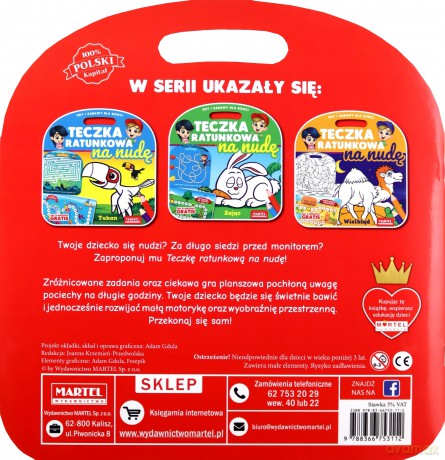 Kolorowanka Teczka ratunkowa na nudę - małpka z grą [KSIĄŻKA]