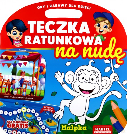 Kolorowanka Teczka ratunkowa na nudę - małpka z grą [KSIĄŻKA]