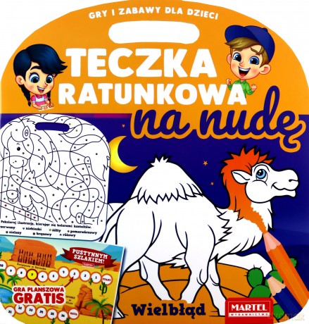 Kolorowanka Teczka ratunkowa na nudę - wielbłąd z grą [KSIĄŻKA]