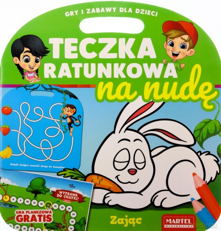 Kolorowanka Teczka ratunkowa na nudę - zając z grą [KSIĄŻKA]