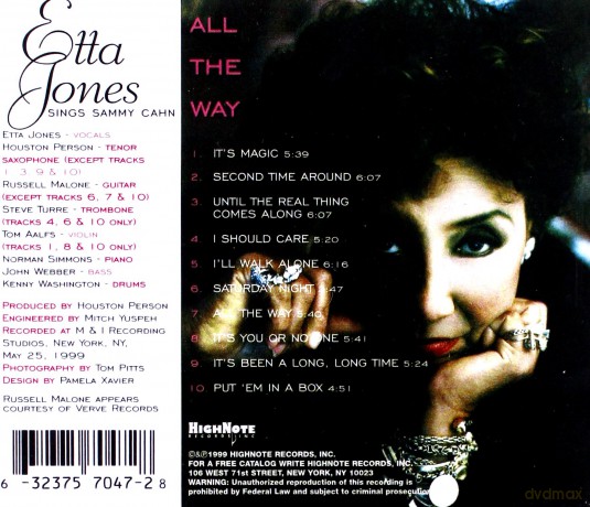 Etta Jones: All The Way - Sings Sammy Cahn [CD]