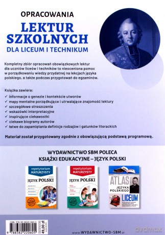 Opracowania lektur szkolnych dla liceum i technikum [KSIĄŻKA]