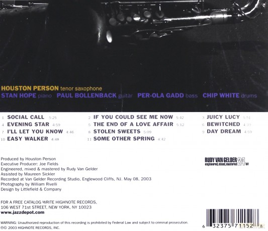 Houston Person: Social Call [CD]