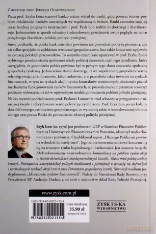 Sztuka prowadzenia polskiej polityki pieniężnej w realiach XXI wieku - Eryk Łon [KSIĄŻKA]