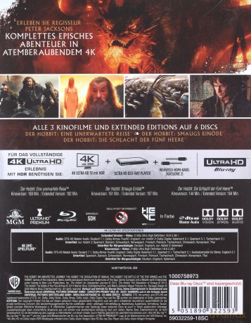 Hobbit Trylogia [BOX] [6xBlu-Ray 4K]