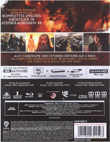 Hobbit Trylogia [BOX] [6xBlu-Ray 4K]
