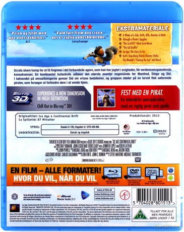 Ice Age: Continental Drift (Epoka Lodowcowa 4: Wędrówka kontynentów) [Blu-Ray 3D]+[Blu-Ray]+[DVD]