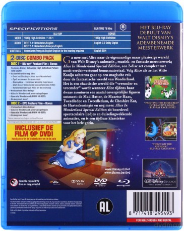 Alice in Wonderland (Alicja w Krainie Czarów) (Disney) [Blu-Ray]+[DVD]