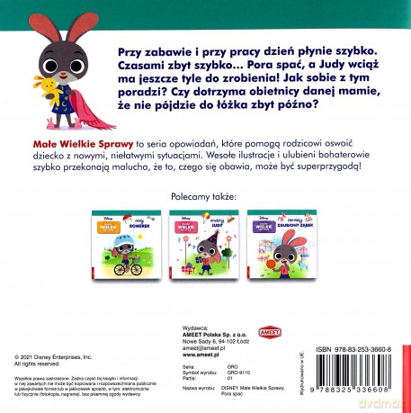 Disney Małe wielkie sprawy Pora spać GRO-9110 [KSIĄŻKA]