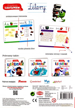 Disney uczy Elementarz ćwiczenia Litery USL-9301 [KSIĄŻKA]