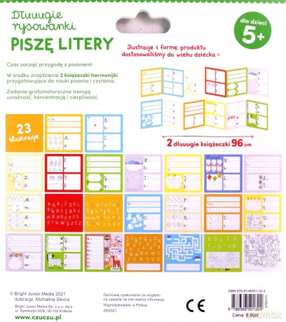 Dłuuugie rysowanki Piszę litery 5+ [KSIĄŻKA]