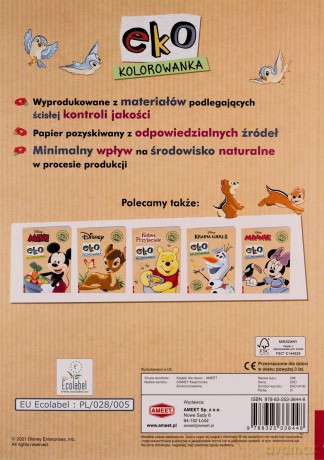 Ekokolorowanka Disney księżniczka EKO-9106 [KSIĄŻKA]