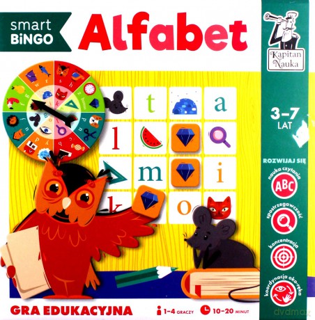 Alfabet. Smart Bingo. Gra edukacyjna. Kapitan Nauka - Izabela Gołaszewska [GRA PLANSZOWA]
