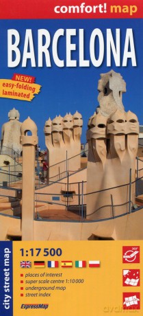 Barcelona comfort! map laminowany plan miasta 1:17 500