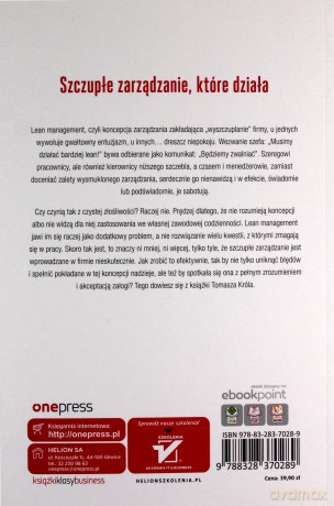 Lean management po polsku - Tomasz Król [KSIĄŻKA]