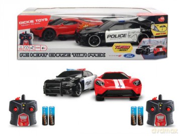 PROMO Auto na radio x2 Dodge Charger SRT Hellcat 2015 + Ford GT 2017 1:16 Dickie