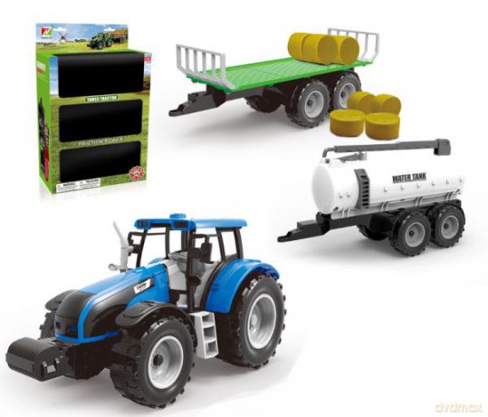 Traktor z przyczepami w pudełku ASKATO