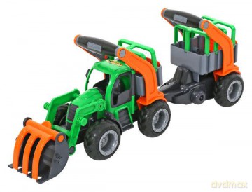 GripTruck traktor-ładowarka z naczepą do przewozu zwierząt w pudełku