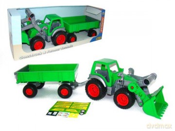 Traktor Ładowarka z przyczepą w pudełku