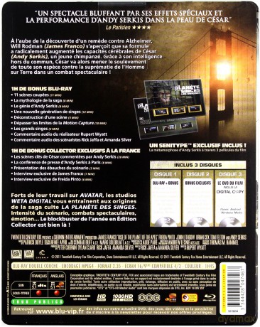Rise of the Planet of the Apes (Geneza planety małp) (steelbook) [Blu-Ray]+[2xDVD]