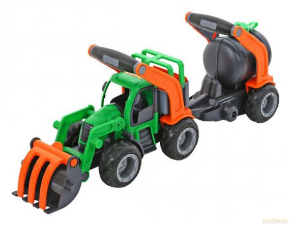 GripTruck traktor-ładowarka z cysterną w siatce
