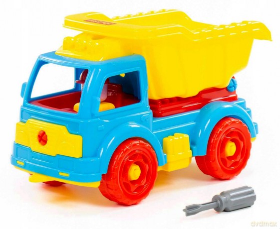 Klocki transport "Samochód betoniarka" 29 elementów w siatce