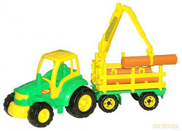 Traktor z przyczepą do przewozu drzewa
