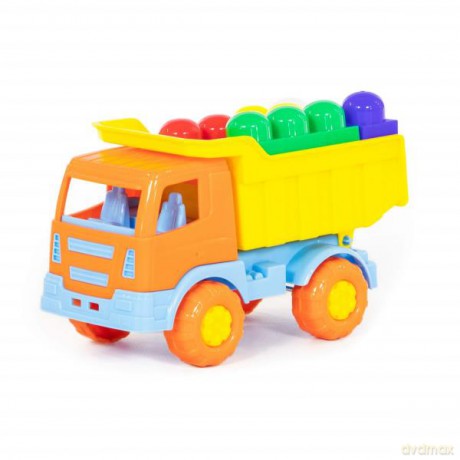 autko wywrotka z klockami 9 elemetów w siatce