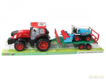 Traktor z kombajnem, pod kloszem