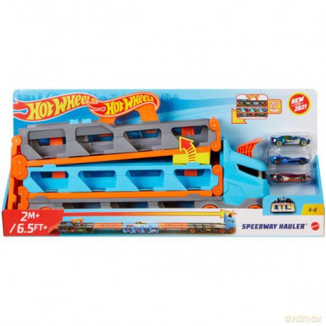 Hot Wheels CITY Wyścigowy transporter 2w1 MATTEL