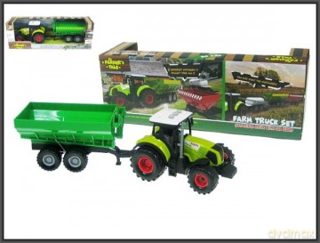 Traktor z przyczepą 32 cm światło, dźwięk napęd na koła zamachowe HIPO